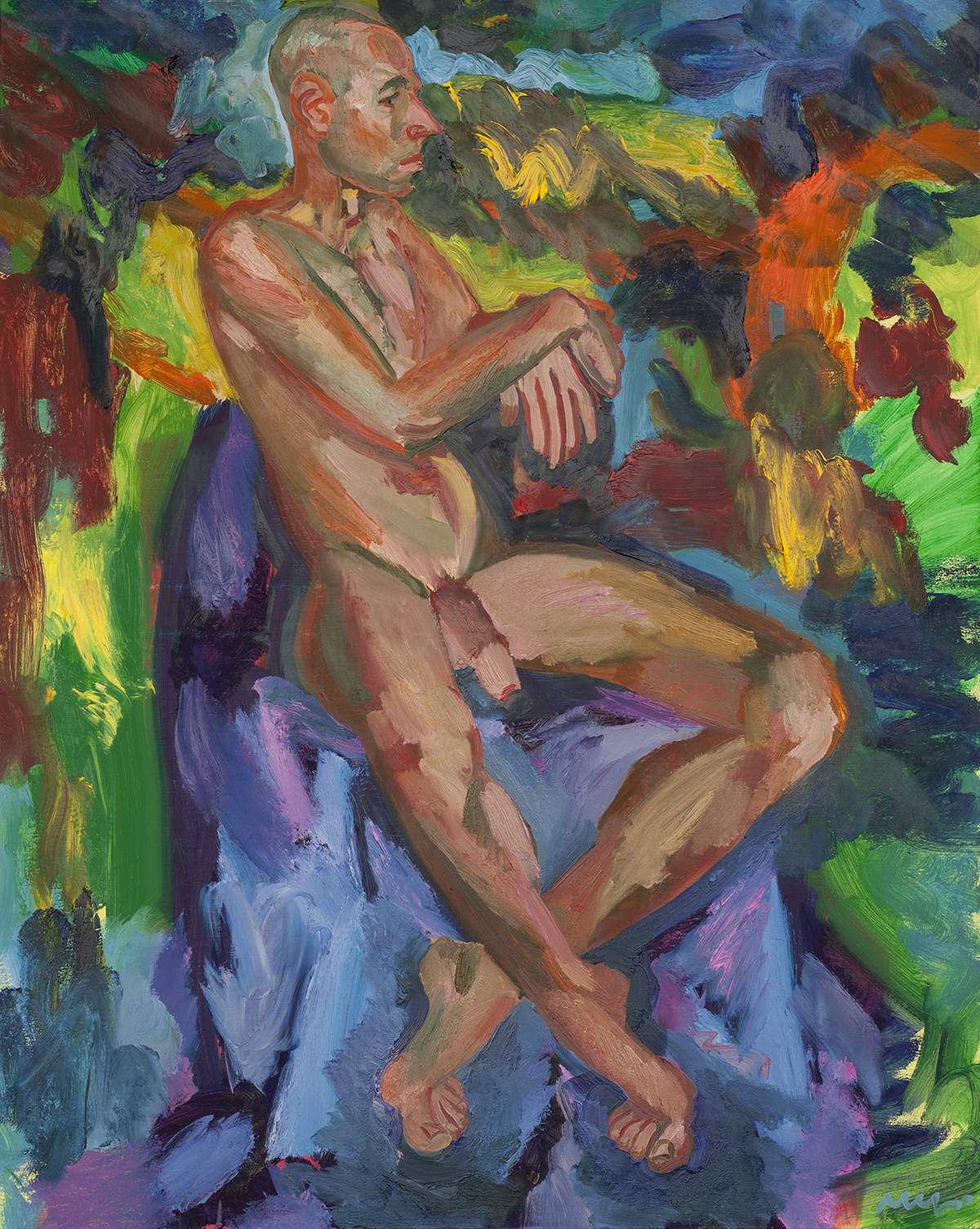 Seated Male Model, Oil on Canvas, 100x80 cm. 2019