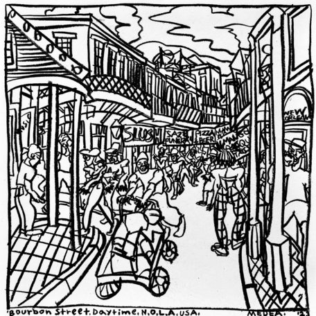 “BOURBON STREET DAYTIME”, N.O.L.A., USA, ‘23.
A sketch of Bourbon Street during daytime. Such a lively crazy street, even during the day. Every bar from both sides of the street is blasting live music. All sorts of people walk on this street, from baggers to the richest with Ferraris.
Original B&W Sketch. Created, Signed and Dated on the front by me.
Charcoal on Paper Sennelier Drawing Acid Free Paper, 92gsm. Size: 32x32 cm.; Unframed. Protected with Winsor & Newton UV Archival Fixative.
If you'd like to purchase the original artwork or print option, please head to the shop section of this website or message me through the CONTACT form for custom print orders of this original artwork. 